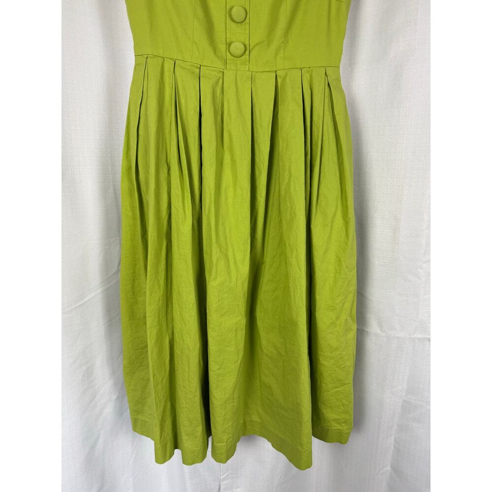 Talbots Petites Green Midi Dress Cottagecore Vintage Fit Flare 6P - Picture 3 of 6